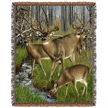 Afghans - Rustic Throws & Accent Pillows - Cabin Decor - camping hunting  fishing decor - antler decor - Deer Decor