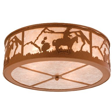 Western Cowboy Flush Ceiling Light