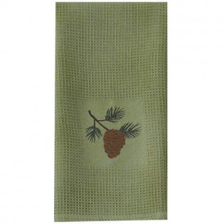 Pine Lodge Embroidered Dish Towel