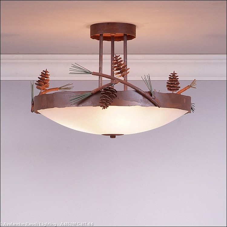 Crestline Pine Cone Semi-Flush Ceiling Light