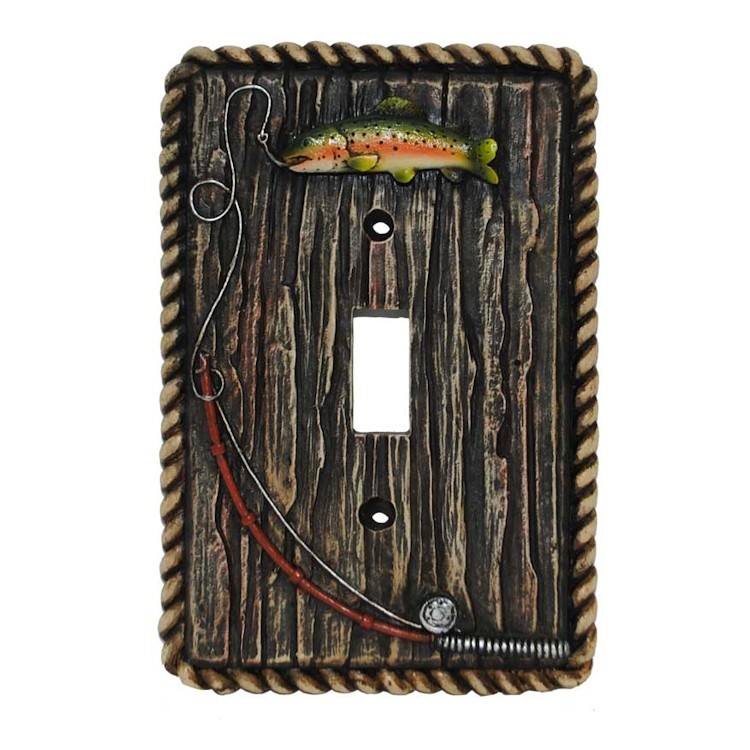 HiEnd Accents Rainbow Trout Wall Plate, Size: Single Switch