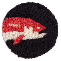 Trout Hand-Hooked Wool Coaster Set of 4