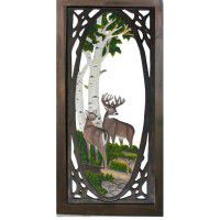 Whitetail Deer Carved Screen Door