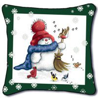 Sing for Spring Snowman Pillow