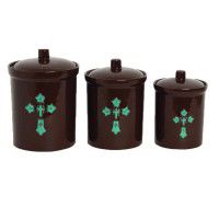 Turquoise Cross Canister Set DISCONTINUED