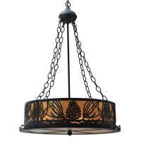 Pine Cone Chandelier with Black Finish