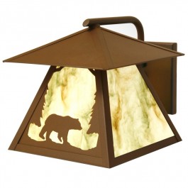 Timber Ridge Outdoor Bear Sconce with Roof