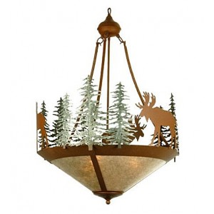 Moose and Trees Inverted Chandelier