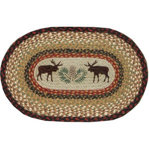Hand Printed Moose and Pine Cone Place Mats and Runner
