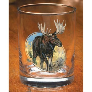 Scenic Moose Double Old Fashion Glasses (Set of 12)